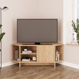 Bimossa Teo B1310 Ahşap Sepetli Köşe TV Ünitesi 48 Inç Uyumlu Dekoratif Tasarım 113x51x36 cm