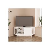 Bimossa TEO B1320 113 cm Köşe TV Ünitesi, Televizyon Sehpası - Beyaz, Tek Kapaklı, Raflı 48 inç Uyumlu