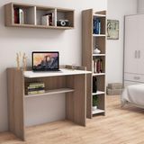 Bimossa U1020 Nurbanu Kitaplık Ve Raflı Çalışma Masası Ceviz/beyaz