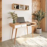 Bimossa V5120 Janus Çekmeceli Sepet Beyaz Raflı Çalışma Masası