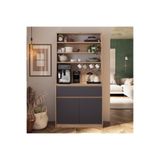 Bimossa Y3030 ALBA 90 cm Sepet-Antrasit Kasalı Kahve Köşesi Dolabı Kapaklı Raflı Mutfak ve Kiler Organizer