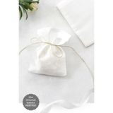 Bimotif 100 adet osmanlı ipeği kına, söz, nişan hediye kesesi, 10x15 cm, Beyaz (20m Organze Kurdele Hediye) Tek Ebat