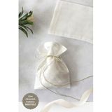 Bimotif 100 adet osmanlı ipeği kına, söz, nişan hediye kesesi, 10x15 cm, Krem (20m Organze Kurdele Hediye) Tek Ebat