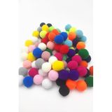 Bimotif 100 adet Peluş ponpon, 2.2 cm (Karışık Renkli) Tek Ebat