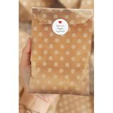 Bimotif 100lü Hediye Paketi Seti, Puantiyeli Kese Kağıdı (11x20 cm ) ve 105 adet Sticker