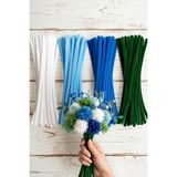 Bimotif 100LÜ Tüylü Tel Şönil, 30 cm (25ER Adet Yeşil, Lacivert, A. Mavi, Beyaz Şönil, Çiç - Çok Renkli