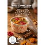 Bimotif 10lu Aşure, Çorba, İkram Kabı, 35 Adet Afiyet Olsun Sticker Seti (14 Oz Kapaklı Piknik için İdeal)