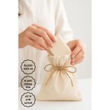 Bimotif 10lu Krem Ham Bez Kese, 10x15 Cm (Hediye Kesesi, Lavanta Kesesi, Doğal Kumaş Kese)