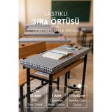 Bimotif 10lu lastikli okul sıra örtüsü ve 1 adet öğretmen masa örtüsü (Pamukludur), Siyah
