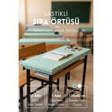 Bimotif 15 adet Lastikli Okul Sıra Örtüsü ve Öğretmen Masa Örtüsü (Pamukludur) / Mint Pötikare