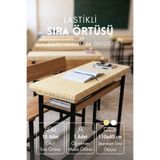 Bimotif 15 adet Lastikli Okul Sıra Örtüsü ve Öğretmen Masa Örtüsü (Pamukludur) Sarı Pötikare