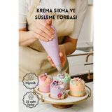 Bimotif 25li Kullan At Krema Sıkma Torbası (30cm) Pasta, Kek, Krem Şanti Süsleme Poşeti, Pastacı Malzemesi