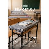Bimotif 25'li Lastikli Okul Sıra Örtüsü (110x40 cm) + Öğretmen Masa Örtüsü (145x100 cm) - Siyah Pötikare