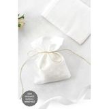Bimotif 50 adet osmanlı ipeği kına, söz, nişan hediye kesesi, 10x15 cm, Beyaz (20m Organze Kurdele Hediye) Tek Ebat
