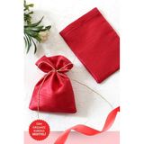 Bimotif 50 adet osmanlı ipeği kına, söz, nişan hediye kesesi, 10x15 cm, Kırmızı (20m Organze Kurdele Hediye) Tek Ebat