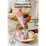 Bimotif 50li Kullan At Krema Sıkma Torbası (30cm) Pasta, Kek, Krem Şanti Süsleme Poşeti, Pastacı Malzemesi