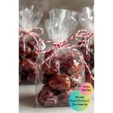 Bimotif 50li Ramazan, Umre, Hac Özel Hurma ve Şeker Poşeti (15x25cm) ve 25m Paket İpi (Sticker Hediyeli)