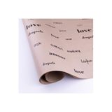 Bimotif 5li Ambalaj, Paket Kağıdı, 50x70 cm Love Desenli, Kraft-Siyah Tek Ebat