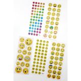 Bimotif 5li kabartmalı yapışkan sticker seti (13x7 cm), Karışık Gülen Yüzler Tek Ebat