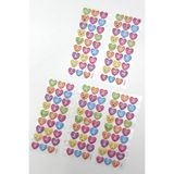 Bimotif 5li kabartmalı yapışkan sticker seti (13x7 cm), Renkli Kalpler Tek Ebat