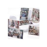 Bimotif 6lı Simli Kartpostal Seti, Yılbaşı, Kış Sokakları