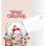 Bimotif 9'lu Simli Yılbaşı Kartpostal Seti (Yeni Yıl Figürleri) - Çok Renkli