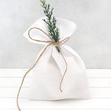 Bimotif Bağcıklı 10x15 cm 100 Adet Düz Beyaz Ham Bez Kese