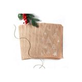 Bimotif Çam desenli kese kağıdı, kraft-beyaz 18x30 cm - 25 adet Tek Ebat