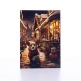 Bimotif Kartpostal, Yılbaşı, Kış Gecesi Ve Köpek, 12x17 Cm / 6 Adet