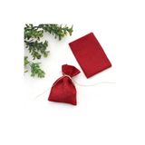 Bimotif Kırmızı simli kumaş kese, 10x15 cm 10 adet Tek Ebat