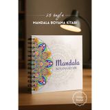 Bimotif Mandala Boyama Kitabı (25 Sayfa) Yetişkinler için Geometrik, Çiçek, Hayvan Desenli Mandala Boyama