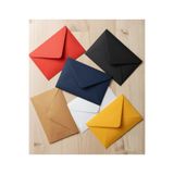 Bimotif Minik zarf seti, davetiye zarfı, 7x9 cm 30 adet (Siyah-Beyaz-Kraft-Kırmızı-Lacivert-Sarı)