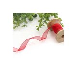 Bimotif Organze Kurdele Yılbaşı, 2 cm - 20 Metre Kırmızı