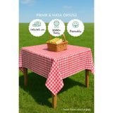 Bimotif Pötikareli Piknik Masa Örtüsü, Kırmızı 145x145