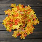 Bimotif Yapay Sonbahar Yaprakları, 7.5x8 Cm / 25 Adet
