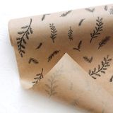 Bimotif Yaprak 70x100 cm 100 Adet Kraft Paket Kağıdı