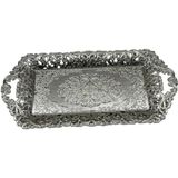 Bin Hediye Dikdörtgen Gümüş Işlemeli Sunum Tepsisi 19CM x 40CM 709757