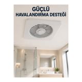 BİN1ÇEŞİT Dekoratif Banyo ve Mutfak Aspiratörü 150 mm 20,8 x 20,8 cm 20 W Havalandırma Fanı