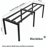 BIN1DEKOR Ağaç Masalarınız Için Metal Salon Yemek Masa Ayağı (Masif ve Ceviz Masalar) Toplantı Çalışma Masası
