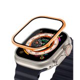 Binano Apple Watch Ultra 49mm Metal Çerçeveli Ekran Koruyucu Turuncu