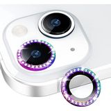 Binano iPhone 11-12-12 Mini Taşlı Gökkuşağı Kamera Koruyucu