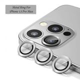 Binano iPhone 13 Pro-13 Pro Max Metal Ring Gri Kamera Koruyucu