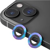 Binano iPhone 14-14 Plus Metal Ring Gökkuşağı Kamera Koruyucu