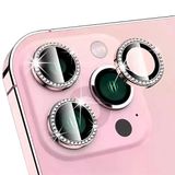 Binano iPhone 14 Pro 14 Pro Max Taşlı Pembe Kamera Koruyucu
