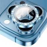 Binano iPhone 15-15 Plus Taşlı Deniz Mavisi Kamera Koruyucu