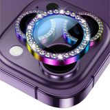 Binano Iphone 15 Pro/15 Pro Max Taşlı Gökkuşağı Kamera Koruyucu