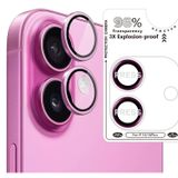 Binano iPhone 16 16 Plus Bi Metal Ring Pembe Kamera Koruyucu
