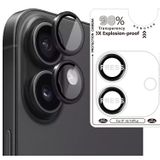 Binano iPhone 16 16 Plus Bi Metal Ring Siyah Kamera Koruyucu