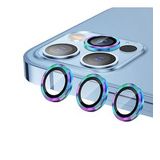 Binano Metal Ring iPhone 14 Pro/14 Pro Max Kamera Koruyucu Gökkuşağı