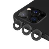 Binano Mini Metal Ring iPhone 12 Pro Max Lens Koruyucu 3'lü Takım - 1 Siyah